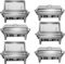 CREWORKS Chafing Dishes Food Warmers with Pans Chafing Fuel Chafing Dish Set 9L Rectangular Stainless Steel Buffet Warmer 6 Packs for Buffets Caterings Parties Buffet Server Warming Tray (6Packs)