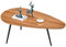 SAYGOER Table basse de salon ovale en forme de goutte du milieu du siècle, style contemporain, table à thé, table à cocktail, 107,1 cm, chêne noyer