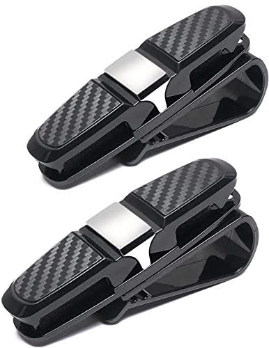 Cyleibe 2 Stück Brillenhalter für Auto, 180° Rotational Sonnenbrillenhalterung Auto, Sonnenbrillen Brillen Brillenständer mit Karten Clip