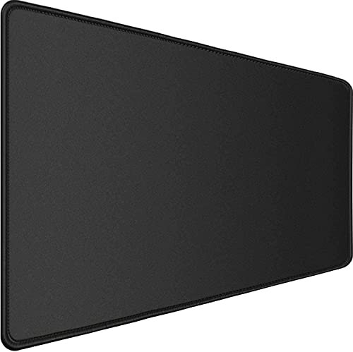 FANRTE Großes Gaming-Mauspad mit genähten Kanten,(23.6X11.8In) Durable Non-Slip Natural Rubber Base,Computer-Tastatur-Mauspad, Für Gamer/Desktop/Büro/Zuhause,Schwarz