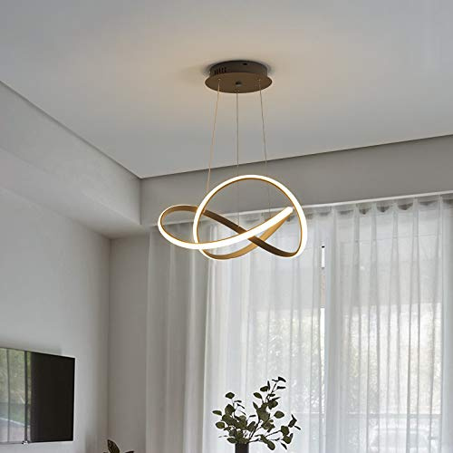 Tonhandisplay LED Pendelleuchte 9642 grau Ø 50 cm 96W Deckenleuchte mit Fernbedienung Lichtfarbe/Helligkeit einstellbar dimmbar Deckenlampe Leuchte led light Lampe A+ (9642 grau)