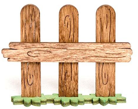 Drechslerei Kuhnert Osterdekoration/Osterhase Zubehör: „Gartenzaun klein“ - ca. 11x4,5 cm, aus feinstem Holz, für EIN Bezauberndes Osterfest oder eine dauerhafte Dekoration, Holzkunst Made in Germany