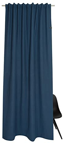 Gardine Solo 130x250 - Vorhang Blickdicht blau Baumwollmix - Vorhänge Wohnzimmer - Dekoschal - Curtains
