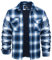 KEFITEVD Hommes Veste Carreaux Bûcheron Flanelle Chaude Blouson Carreaux Extérieur Chemise Bûcheron Thermique,Bleu Blanc,2XL