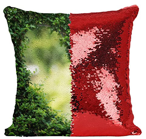 Fabulous Pailletten-Kissenbezug Rot Herz Taille in Buchsbaum Kunst Liebe Natur