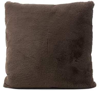 Gözze - Quadratisches Zierkissen, Kunstfellbezug, 100% Polyester, 60 x 60 cm - Taupe
