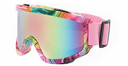 ENEN Lunettes de Ski Masques Snowboard pour Hommes Femme, 100% Anti-UV Ajustables OTG Anti-Buée Coupe-Vent Masques de Ski pour Ski Snowboard Autres Sports Hiver (C)