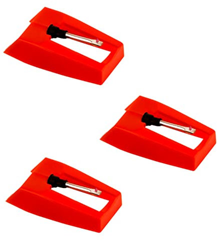 5 Pièces Aiguille Tourne Disque, Tourne Disque Saphir Platine Vinyle Longue Durée Diamant Platine Vinyle pour Tourne Disque en Vinyle (Rouge)