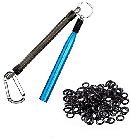 Weiche Kunststoffköder, Wacky Rig Tool, Aluminiumlegierung, Barschangeln, Wacky Worm Kit mit O-Ringen für Köder, Angelzubehör, Blau