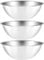 Suwimut 3 Pack Stainless Steel Mixing Bowls, 5 Quart Flat Base Stainless Steel Serving Bowls, 33cm/13inch Mirror Polish Large Metal Bowl Set for Kitchen Cooking, Baking, Prepping