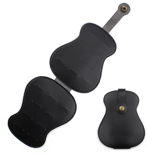 Plektrum Box,Gitarren Plektrum Halter Etui,Plektrum Halter Tragbares Pu Leder Gitarrenplektrum,Haltertasche,Vitrine,PlektrumOrganizer,Zubehör,Musikgeschenk für Gitarristen und Musiker