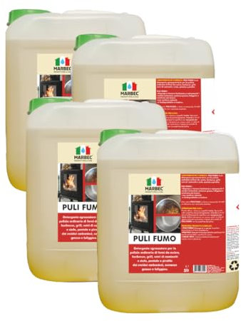 MARBEC PULI FUMO 5LTX4Stck Stark entfettendes Reinigungsmittel für Öfen, Grills, Herde und Backformen
