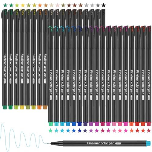 Dacono Fineliner Stifte Set, 36 Farbige Stifte mit Feiner Spitze – 0,4 mm Zeichenstifte, Kein Verlaufen, Feiner Linienstift, Perfekt zum Skizzieren, Zeichnen und Schreiben, Künstler, Studenten