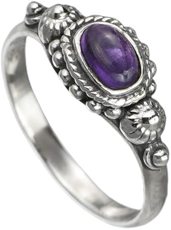I-be, Amethyst lila Edelstein Ring, 925 Sterling Silber, 100312/4x7 IS (56)