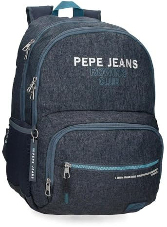 Pepe Jeans Edmon Mochila Escolar Adaptable a Carro Azul 33x46x15 cms Poliéster 22,77L by Joumma Bags