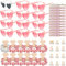 YeahBoom 48 Stück JGA Brille Team Braut,Bride to Be Herz Brille Set,12 Herz Sonnenbrille+12 Bride Haargummi+12 Bride Tattoo Aufkleber+12 Bride Armband,Jungesellinnenabschied Frau Accessoires,JGA Deko