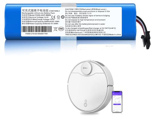 Xpopox 6500mAh Akku für Eufy Batterie kompatibel mit Eufy 360 S9, Eufy 360 X90, Eufy 360 X95 Robot Serie Staubsauger Roboter Ersatzakku Li-Ionen 14,4 V