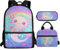 Showudesigns Mochila para niñas de 8 a 12 años con lonchera y estuche para niños, Axolotl arcoíris, Talla única, Mochilas de día