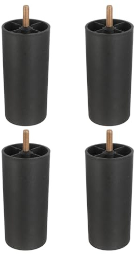 QUARKZMAN 4 Stück 4,72 x 2,28 Zoll Möbelfüße, Kunststoff Sofa Couch Beine Konische Ersatzbeine Konische Füße für Stuhl Sofa Kommode Schränke Bett, Schwarz