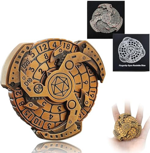 Dungeons und Drachen Würfel Spinner, DND Roulette Würfelspinner Rotierende Dungeon Würfel DND Roulette, Dice Spinner Mit Würfelbox Rotierende Würfel and Dragons Tabletop Games (Gold)