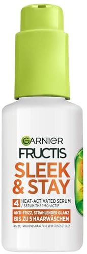 Garnier Fructis Sleek & Stay Heat-Activated Serum mit Alpha-Silanen für trockenes und zu Frizz neigendes Haar, 50 ml