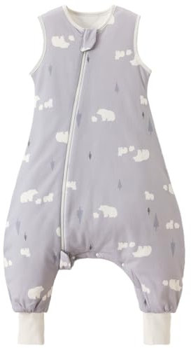 Nivolltha 1.5 TOG Schlafsack mit Füßen, 100% Baumwolle Warm Ganzjahres Premium Qualität Kinder Schlafsack mit Beinen, Bären, Größe L