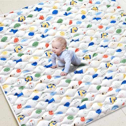 Ours à bulles Tapis D'éveil Bébé Pliable Epais 150x180cm-Tapis de Motricité Favorisant Le Développement Sensoriel-Antidérapant-Tapis De Jeu Pour Enfant Bebe Mousse Premium