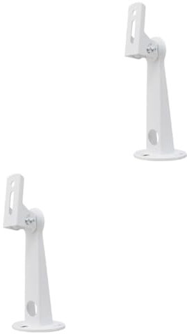 HOMSFOU 2pcs Camera Bracket Wall Clamp Security Mount Bracket Ring Mount Thread Peephole Camera Security Camera Indoor Doorbell Blink Pole Phone Stand Overhead Mounts Pet Riser White Metal
