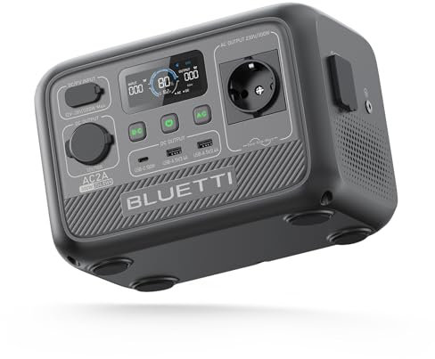 BLUETTI - AC2A Generador Eléctrico Portátil, Batería LiFePO4 204Wh, 1 Salida de CA 300W (Pico de 600W), Recarga 0-80% en 30 Minutos (Reacondicionado)