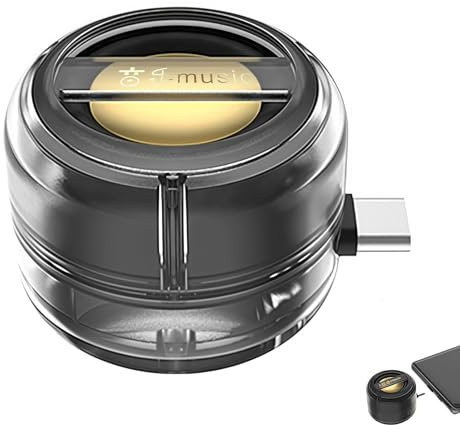 Amplificateur de haut-parleur portable 5X – plug & play pour la musique et les appels, mini haut-parleur portable avec jack 3,5 mm et Type-C, amplificateur de son pour téléphones (transparent,tape-c)