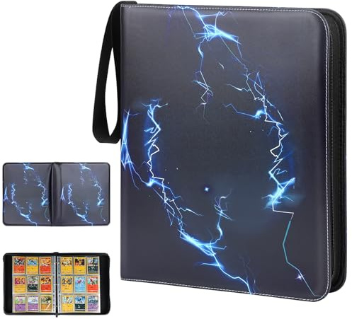 Euqvunn Raccoglitore Carte, 52 Fogli 936 Tasche Album Carte con cerniera, Binder Carte a Doppia Faccia, Album Toploader Card Binder per Carte TCG (Nero)