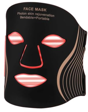 Aokitec Red Light Therapy Mask for Face and Neck - Upgraded 103 LEDs Silicone Skin Care Device for Face Lifting & Neck Firming, 7 Color Photon Wavelengths for Anti-Aging, Wrinkles & Texture, Wireless