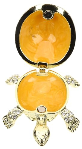 LRXIYODE Schmuckkästchen mit Schildkrötenmotiv Schmuckaufbewahrungsbox aus Legierung Gold Elegant Kreativ für Hochzeit und Geburtstag Dachsie Ring Holder