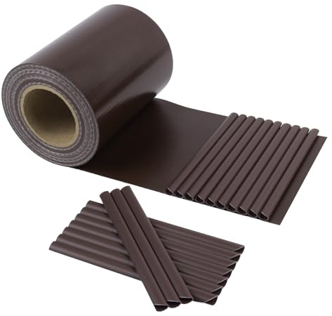 HENG FENG Sichtschutzstreifen für Doppelstabmatten 35m x 19cm, Braun | PVC Zaunfolie für Garten Privatsphäre, wetterfest, UV-beständig & Windschutz mit 20 Clips für Gartenzaun, Balkon, Terrasse