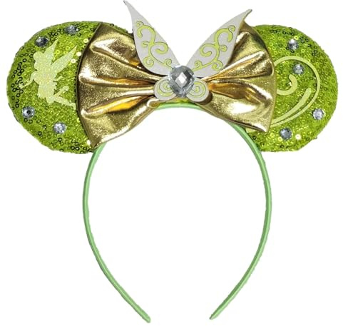 Mausohren Stirnbänder, Pailletten Mausohren für Frauen Mädchen, glänzende Schleife Stirnband für Cosplay Kostüm Party Dekorationen Haarschmuck (grün)