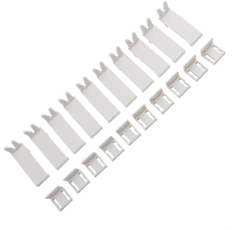 Lot de 10 supports de store double sans perçage pour fenêtre, compatibles avec fenêtres en PVC et en bois, réglables de 1,5 à 2,2 cm, blanc