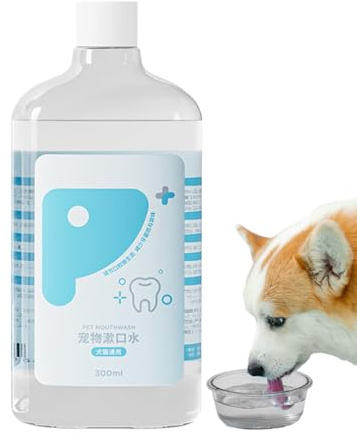 Buhygn Hunde-Mundwasser, 300 ml, kein Bürsten, Mundspüler, Mundgeruch-Eliminator für Hunde, für gesundes Zahnfleisch, Welpen, Kätzchen, Fellpflegeroutine