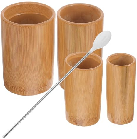 ERINGOGO Ensemble de Ventouses en Bambou Réutilisables 5 Pièces pour Massage Corporel, Stimulation Sanguine et Thérapie par Ventouses, Outil Professionnel de Massage du Dos Articulations