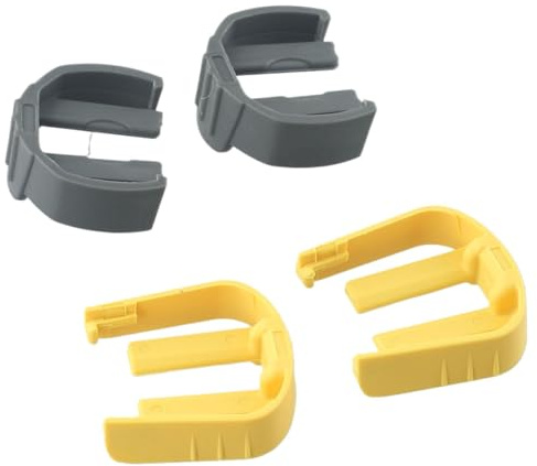 K2/K3 Pressure Washer Trigger and Hose Replacement C-Clips, 4-Pack (2 Yellow + 2 Grey), Compatible with Kärcher K2 & K3 Series