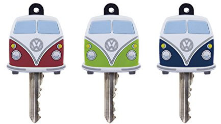 BRISA VW Collection - Volkswagen Schlüssel-Überzug-Kappen zur Identifizierung von Schlüsseln im T1 Bulli Bus Design (3ER Set)