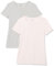 Amazon Essentials T-Shirt Ras-Du-Cou à Manches Courtes, Coupe Standard Femme, Lot de 2, Gris Clair Chiné/Rose Clair, XXL