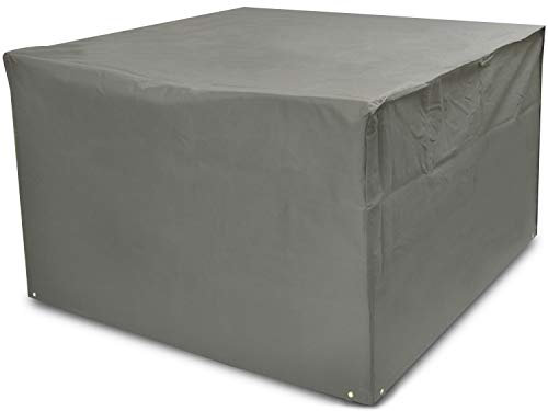 Woodside Heavy Duty Waterproof Garden Rattan Cube Set Furniture Cover L: 135cm x W: 135cm x H: 74cm GREY