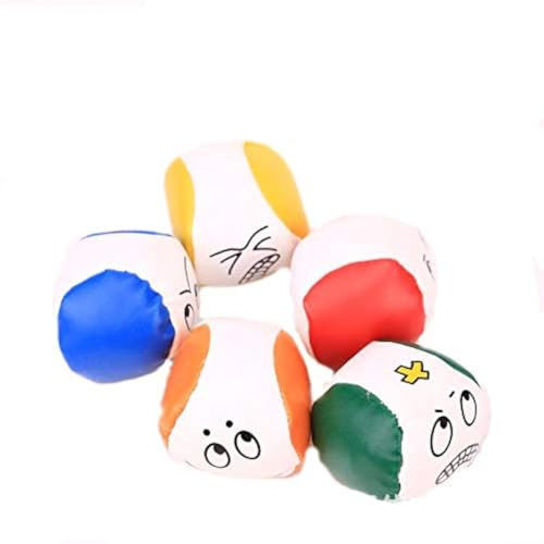 Jonglierbälle,5 Pack Mini Beanbags-Jonglierbälle Emoji Jonglierball Weiche für Anfänger Jungen Mädchen Kinder Erwachsene