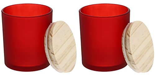 Milisten 2pcs Diy Aromatherapy Candle Cups Lid Glass Containers for Empty Candles