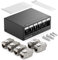 deleyCON Panneau de Brassage 6 Ports Kit Panneau de Distribution 1U + 6x RJ45 Modules Keystone Jack STP CAT6a Compatibles avec Câble Fixes CAT5 CAT6 CAT6a CAT7 Câbles Réseau Ethernet LAN DSL- Noir