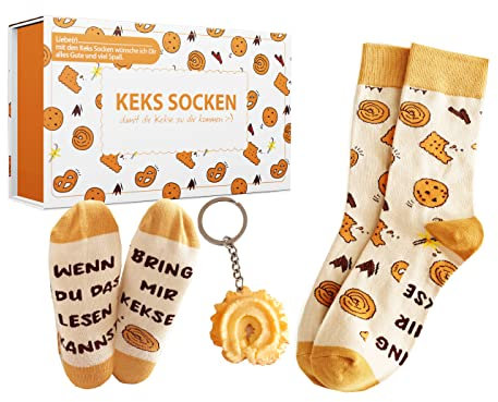 Geschenk für Frauen zum Geburtstag, Socken mit Spruch, Wenn du das lesen kannst Bring mir Keks, 20. 30. 40. 50. Geburtstagsgeschenk für Mama Tochte Schwester 37-43