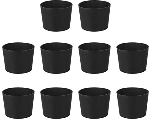 10 stücke Kaffeebecher Sleeve,Silikon Flasche Cup Sleeve Wasser Mug Cover Protector Wiederverwendbar rutschfest Flaschen Tasse Hülse,schwarz