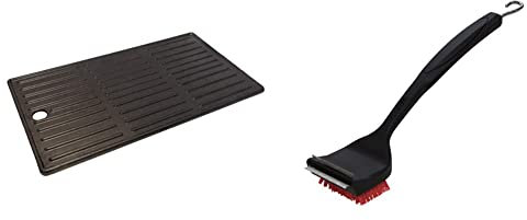 Char-Broil 140008 - Grillplatte für 3 Brenner - Grills, Schwarz & 140 533-2-in-1 Cool-Clean Grillbürste, Nylon.