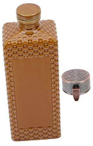 Cabilock Vintage Ceramic Wine Bottle Sealed Storage Jugs for Brandy Whiskey Port Vodka 1lb Bamboo Style Tall Jar Lock