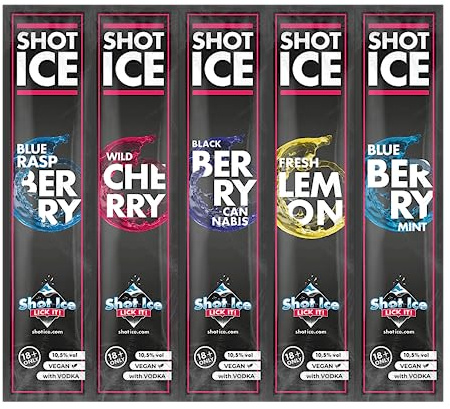 Shot Ice Mix-Paket 5 Sorten Berry-Lemon Fusion Pack - Wassereis mit 10,5% Alk. - Ab 18 Jahren (50er Paket)